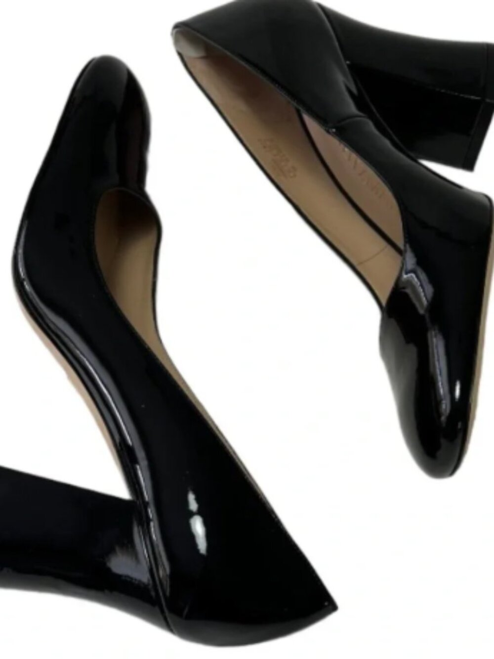 Stuart Weitzman Patent Black Heels Curveblock 85 pumps